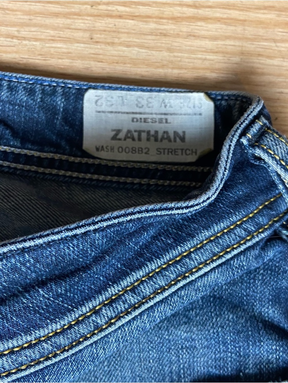 Diesel Zathan Bootcut Jeans Mens 33x32 Blue Distressed Y2K Denim 00882 - Picture 4 of 8